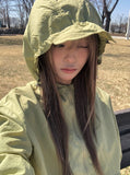 Lean String Hood Cap Crop Windbreaker