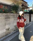 Lotte Ribbon Loose Fit Pattern Knit