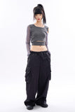 Storm cut out mesh hooded crop T-shirt