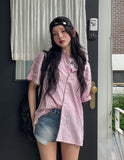 Fruity Pocket Stripe Roll-up Short Sleeve Shirt