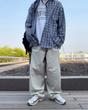 Snap button nylon pants