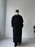 Hidden Maxi Long Black Coat