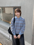 Pyopun Stripe Over Collar Knit