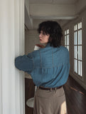 Leroy cutting denim shirt