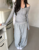 Grainy Wide Training Pants