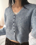 Moda year-end look cloud mel bokashi bean button wool knit cardigan