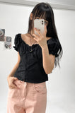 magic puff shirring blouse