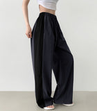 Rustle two-way side color matching jogger wide banding pants