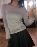 Nini Lettering See-Through Long Sleeve T-Shirt