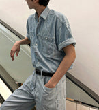 Summer denim half shirt