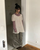 Arel Flower Short Sleeve Mini One Piece