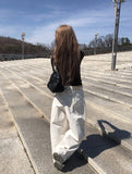 Milt Back Adjust Strap Balloon Wide Pants