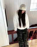 Devin Flower Pendant Knit Beanie