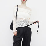 Vininto net off-shoulder knitwear