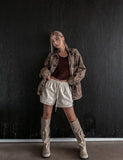 Pay corduroy line shorts