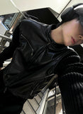 Deep Black Knit Suede Jacket