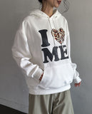 Love Leopard Lettering Hoodie