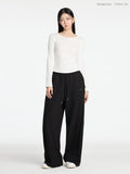 W Basic Side Pintuck Wide Balloon Sweatpants