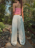 Vintage Damage White Wide Pants
