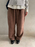 Halka Bokashi Hairy Knit Banding Wide Pants