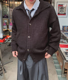Stack High Neck Button Knit Cardigan