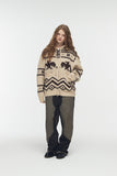 [2-WAY] Nordic Winter Hood Knit Zip-up