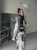 Mety Dirty Damage Semi-Cropped Hooded Zip-Up