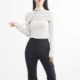 Rish Off-Shirring T-Shirt (Muffler Set)