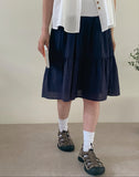 Suit Stripe Banding Skirt