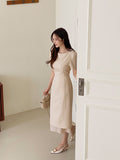 Monet H-Line Chiffon Color Matching One Piece