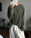 Ribbed Detail Knitted Slab Tee