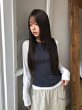 Obin Color Matching Slim Sleeveless T-Shirt Set