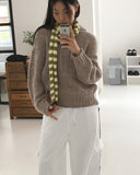 Siul Vintage Angora Striped Scarf Muffler