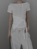 Tie Knot Boat Neck Tee