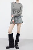 Deniyan Belt Pleated Skirt