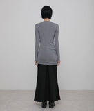Asymmetrical Draped Mock Neck Dress