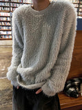 Silver gray angora knit