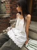 Uhari Lace Shirring Bustier Sleeveless