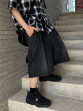 Suspenders Bermuda Two-Tuck Denim