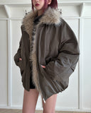 Snug Trimming Fur Bomber Jumper