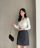 Ereumi Ribbed Square Neck Knit