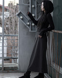 Long slim wool skirt