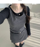 Dot Ribbon String Layered Unique Sleeveless