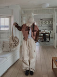 Maple Peach Cargo Wide Pants