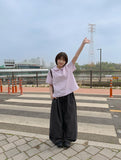 [BAONHAUS] Pohill Stripe Short Sleeve Blouse