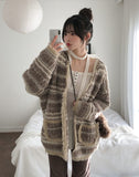 Here Bohemian fringe Tweed Cardigan