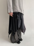 Likat Check Ribbon Wrap Midi Skirt