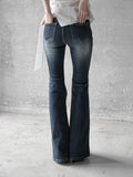 Lume Deep Blue Washed Low Bootcut Denim