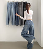 Cut Line Vintage Balloon Wide Denim Pants