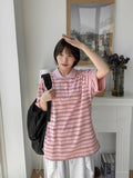 [unisex] Hillen Stripe Collar Short Sleeve Tee